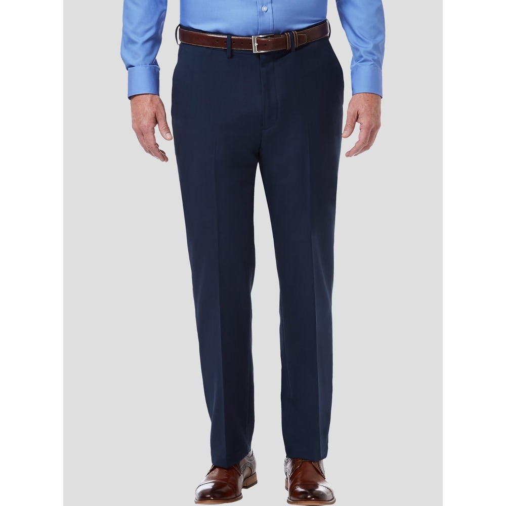 Haggar Men's Premium Comfort Straight Fit Dress Pants‎ 30W 30L Navy